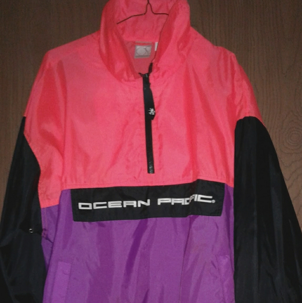 Ocean Pacific pullover windbreaker jacket mens size medium